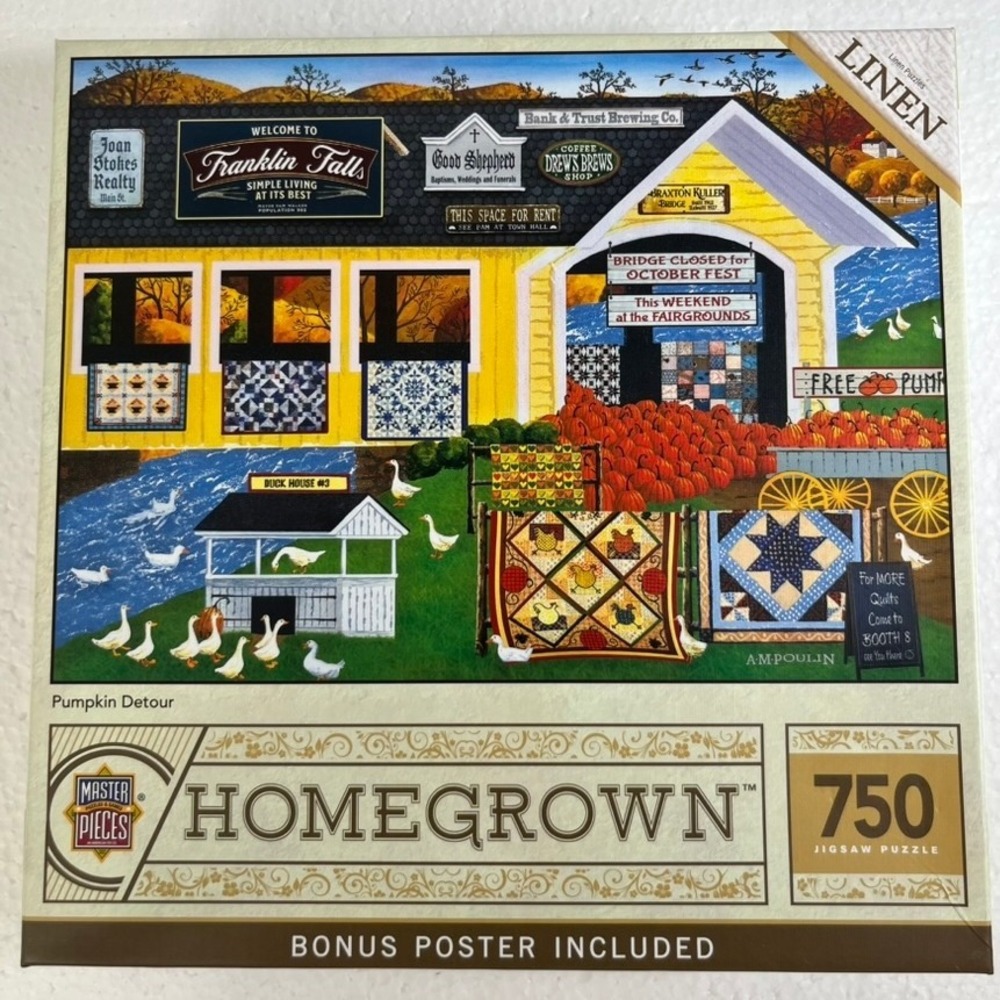 MasterPieces Homegrown 'Pumpkin Detour' 750 Pc Jigsaw‎ Puzzle Linen Compete